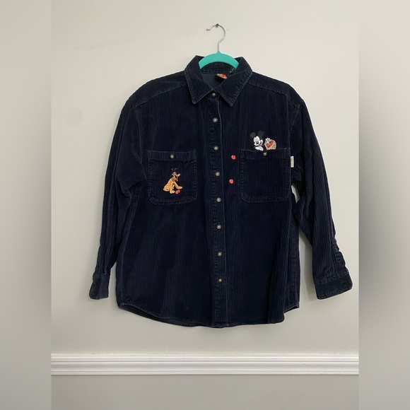Disney Tops - Vintage Corduroy Embroidered Mickey Shirt - M